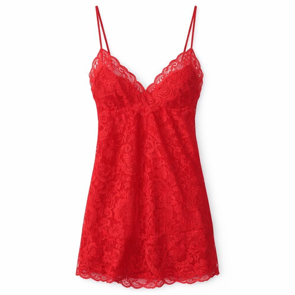 Victoria’s Secret Red Floral Lace Chemise Slip • P (US XS) • Romantic Lace